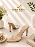 صندل مجلسی نوک تیز پاشنه بلند شیشه ای